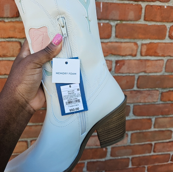 Universal Thread Cream Floral Western Boots – Size 6 - Picture 12 of 15